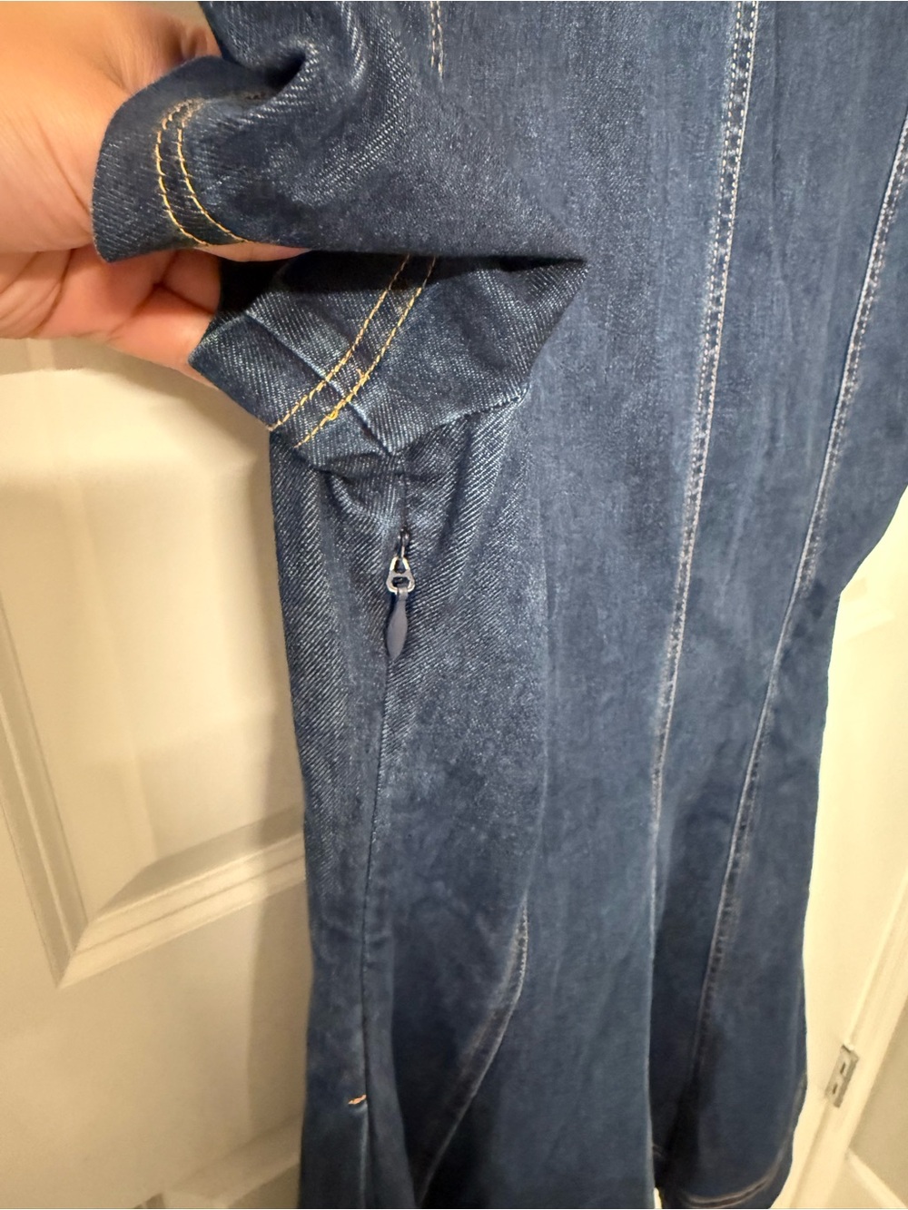 NWT Avec Les Filles Women’s Denim Collared Fit and Flare Mini Dress - Picture 12 of 16